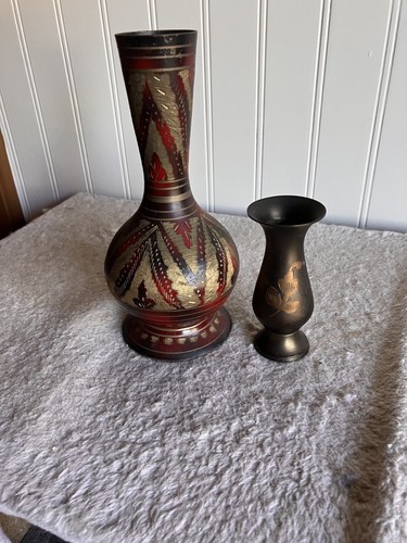 Vintage india brass vases - brass,