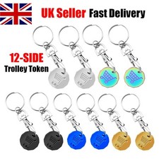 2 Trolley Coin Keyring Removable Supermarket £1 Pound Shopping Cart Token Holder
