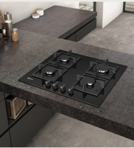 Neff black gas glass hob - glass,