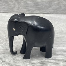 Vintage Small Hand Carved Wooden Elephant