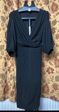 Boohoo black wrap-style midi