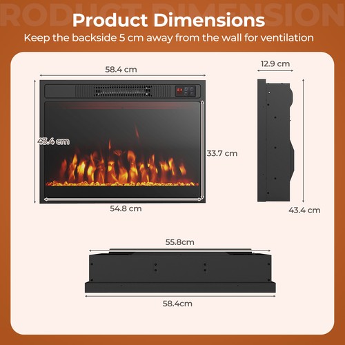 Inches powered fireplace - 23,