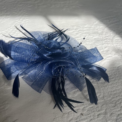 Blue fascinator with beads - blue, and