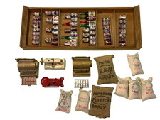 1:12 dolls house national cash register LDM die-cast old shop food sacks tins !