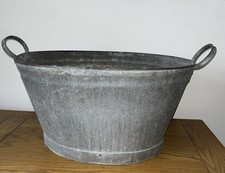 Vintage Galvanised Bath Tub Garden Feature