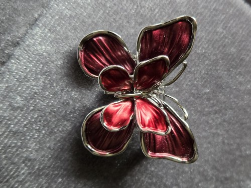 Vintage silver tone red satin - vintage,