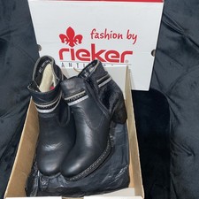 Rieker black side zip heeled