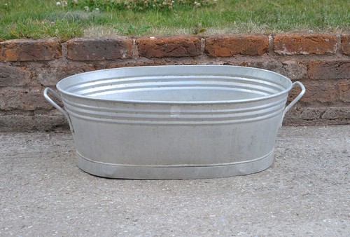 Vintage old metal aluminium