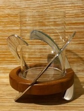 Robert Welch ‘HELIX’ Teak & Stainless Steel Tealight Holder 10.25cm High (B.35)