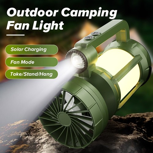 Camping light and fan - and, with