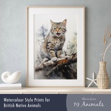 Watercolour Prints of British Wildlife – Native Animal Wall Art Posters