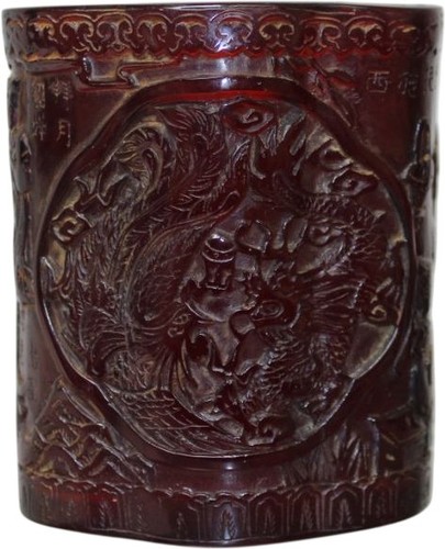 Carved dragon motif brush - carved,