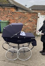 Navy Silver Cross Balmoral Coach Built Pram With Certificate  & Lots Of Extras