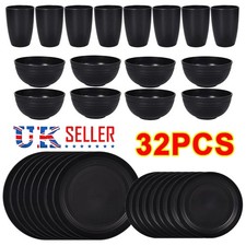 32PCS Black Dinnerware Bowl
