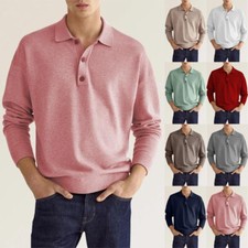 Men Polo Shirt Lapel Neck T