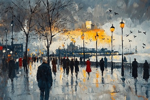 Lowry style canvas picture - lowry,
