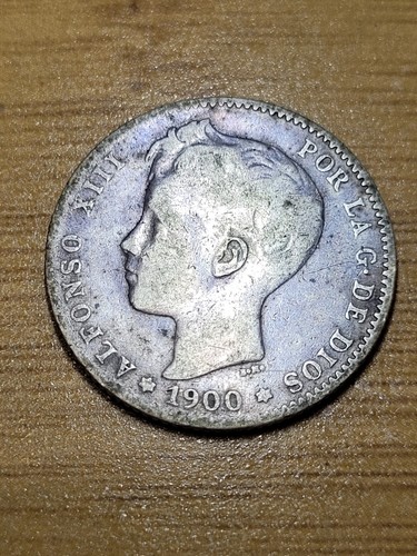 1900 spain peseta silver coin - 1900,