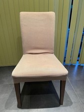 Set of 4 IKEA Henriksdal Dining Chairs – Light Brown / Beige, Slipcovers Incl