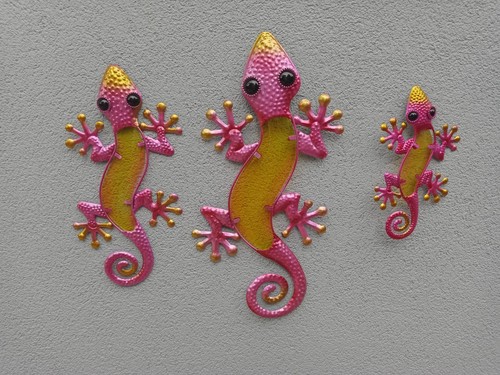 Set glass gecko - 3, wall
