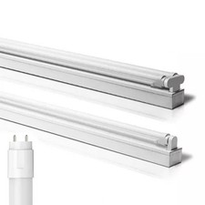 2ft 4ft 5ft 6ft LED T8 Batten Fitting Single / Double with LED tube office 240v