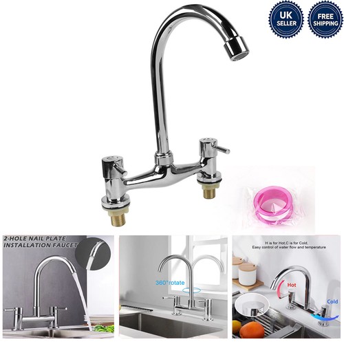 Chrome two handle basin mixer - two,