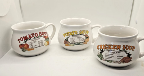 Recipe soup mugs vtg - vtg, (ceramic
