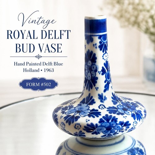 Vintage royal delft bud - vintage, vase