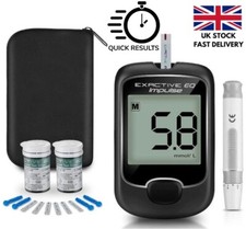 Blood Glucose Sugar Monitor Diabetes Testing Kit +50 Test Strips +50 Lancets