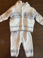 Sarah Louise Baby Boy 2-Piece Romper Set Blue