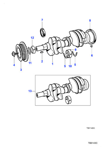 Jaguar crankshaft damper - crankshaft,