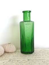 EMERALD GREEN Embossed NOT TO BE TAKEN Old Victorian Poison Bottle