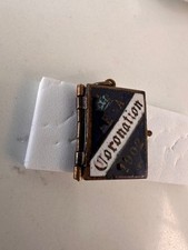 King Edward VII 1902 coronation miniature book red enamel photo album charm