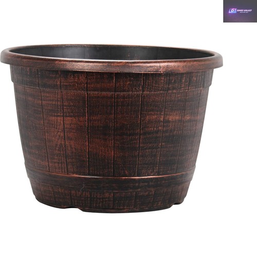 Elegant round copper planter - round,