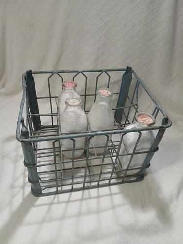 Vintage 1950s milk crate - milk,