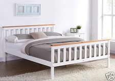 White Wooden Bed Frame Pine