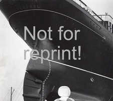 RMS  LUSITANIA  (sister ship to Titanic) 1905. Original Photos x2 Black & white