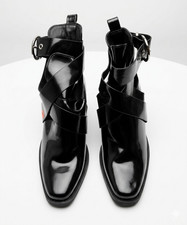 Womens Patent Ankle Boots Wide