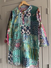 Patchwork Handmade Kaftan Dress Embroidered To Fit Up To Size 16/18 Hippie Boho