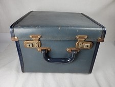 Storage Case Suitcase Vintage Retro Blue Firm Goods Handle 31x30x22cm Rare Prop