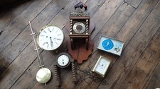 Antique/Vintage Job Lot 5 Vintage Clocks, Wall and desk - Spares/repair