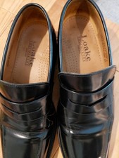 Loakes Men's Preloved Black Genuine Leather Slip On Shoes Size UK 8