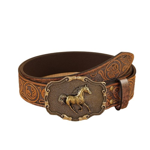 Western leather cowboy belt - western,