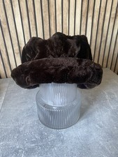 VINTAGE WHITELEY Women's luxury Brown Faux Fur Lined Warm Hat