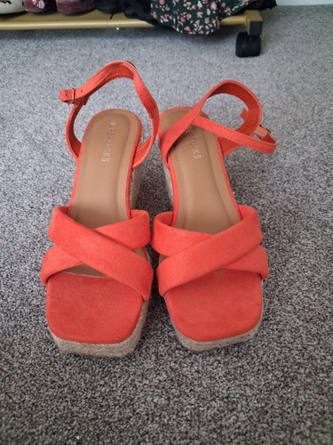 Orange espadrille wedge - orange,