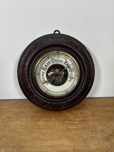 Vintage wooden wall barometer - wooden,