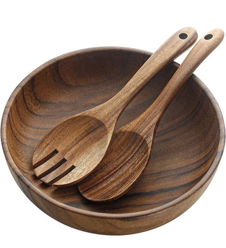 Wooden salad bowl set with - wooden,