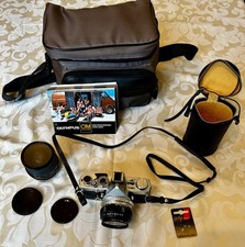 Olympus OM-1N SLR 35mm Film Camera Zuiko 50mm 1.8 Lens & Tamron 70mm 1.35 Lens 