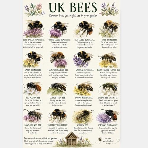 Bees identification chart - identification,