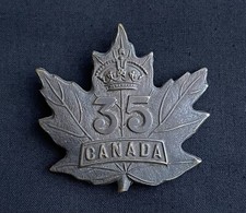 WW1 Canada 35th Battalion CEF Original Cap Badge