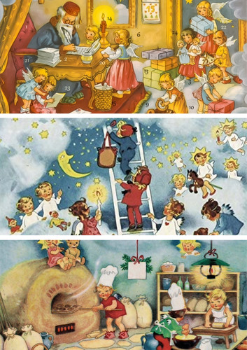 Vintage style advent christmas - style,